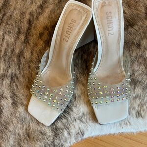 Schutz rhinestone heel sandals (Sz 8.5)